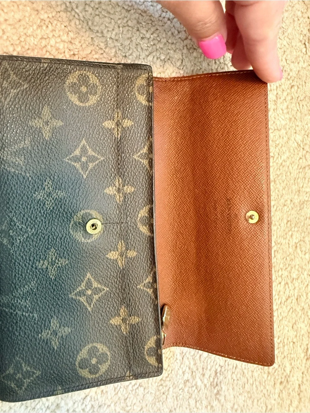 Louis Vuitton Monogram Continental Wallet - Dark Brown with Gold Snap